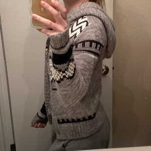 Grey hooded cardigan